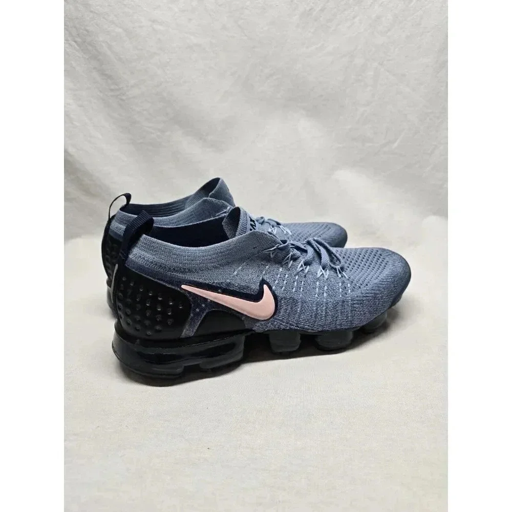 Nike Women's Air VaporMax Flyknit 2 Work Blue Crimson Tint 942843-401 Size 7 - Picture 10 of 11